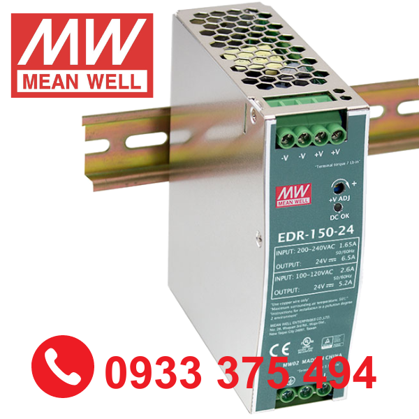 EDR-150-24| Nguồn Meanwell EDR-150-24 ( 150W 24V 6.5A )