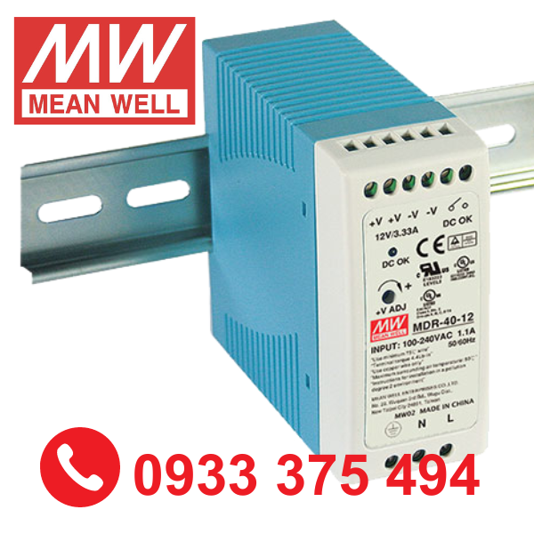 MDR-40-24| Nguồn Meanwell MDR-40-24 ( 40.8W 24V 1.7A )