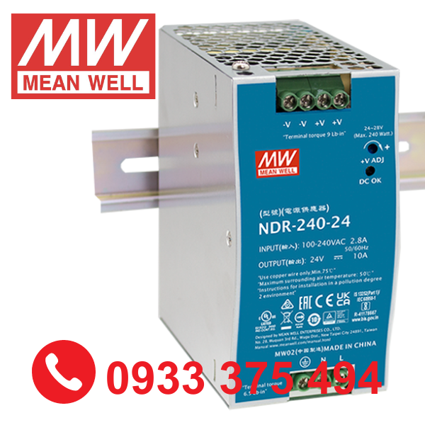 NDR-240-48| Nguồn Meanwell NDR-240-48 ( 240W 48V 5A )