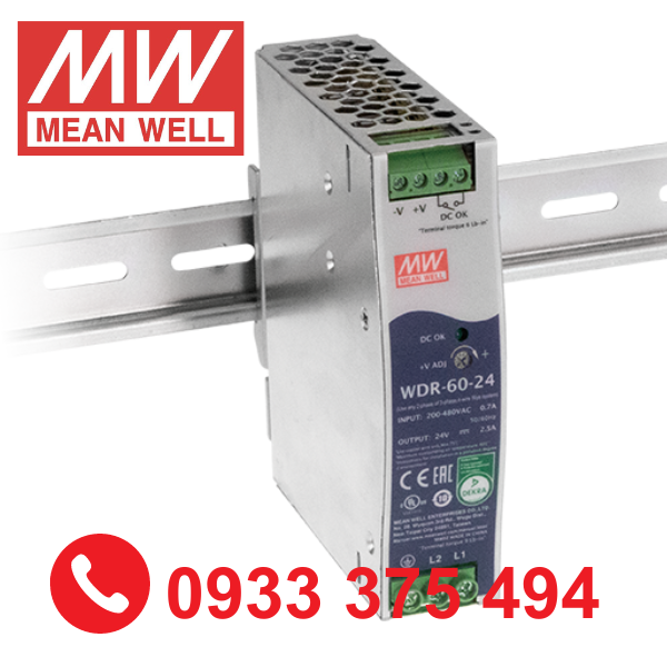 WDR-60-12| Nguồn Meanwell WDR-60-12 ( 60W 12V 5A )