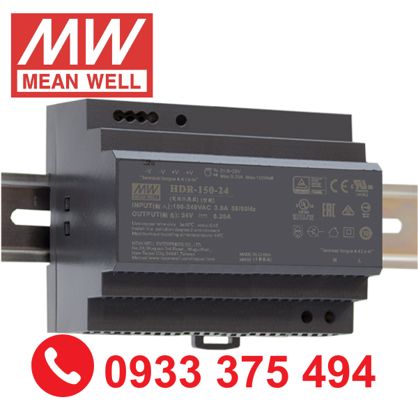 HDR-150-48| Nguồn Meanwell HDR-150-48 ( 153.6W 48V 3.2A )