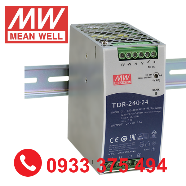 TDR-240-48| Nguồn Meanwell TDR-240-48 ( 240W 48V 5A )